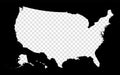 Stencil map of USA. Royalty Free Stock Photo