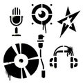 Stencil music icons Royalty Free Stock Photo