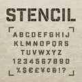 Stamp stencil letters, numbers and symbols. Grunge alphabet Royalty Free Stock Photo