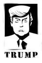 Stencil portrait of Donald Trump, president of United States