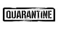 Stencil Quarantine inscription. Black danger graffiti print on white background. Vector design street art