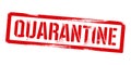 Stencil Quarantine inscription. Red danger graffiti print on white background. Vector design street art