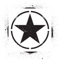 Stencil star symbol. Black graffiti print on white background. Vector design street art