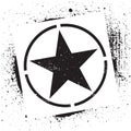 Stencil star symbol. Black graffiti print on white background. Vector design street art