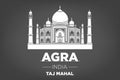 Stencil of the Taj Mahal on a gray background. vector
