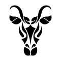 Stencil Tribal Bull Head Logo
