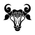 Stencil Tribal Bull Head Logo