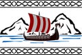 Stencil of viking ship Royalty Free Stock Photo