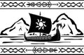 Stencil of viking ship Royalty Free Stock Photo