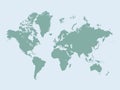 Stencil world map without borders. Minimal global atlas, geography of Earth land borders. Simple cartography vector