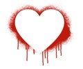 A stenciled heart painted with paint spray is seen Royalty Free Stock Photo