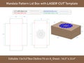 Stenciled patterned lids box Laser cut Dieline Template Royalty Free Stock Photo