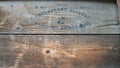 Stencilled Wooden Crate of Oysters in Tins Royalty Free Stock Photo