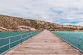 Stenhouse Bay Jetty with old gypsum mine Royalty Free Stock Photo