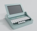 Stenograph with steno machine for record proceedings at a court Royalty Free Stock Photo