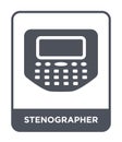 stenographer icon in trendy design style. stenographer icon isolated on white background. stenographer vector icon simple and Royalty Free Stock Photo