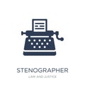 Stenographer icon. Trendy flat vector Stenographer icon on white