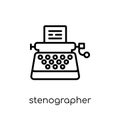 Stenographer icon. Trendy modern flat linear vector Stenographer Royalty Free Stock Photo