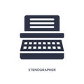 stenographer icon on white background. Simple element illustration from law and justice concept Royalty Free Stock Photo