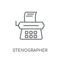 Stenographer linear icon. Modern outline Stenographer logo conce