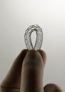 Stent for endovascular surgery, bent Royalty Free Stock Photo