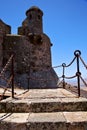 Step arrecife drawbridge lanzarote tower and door in teguis Royalty Free Stock Photo