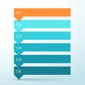 6 Step Arrow List Colorful Banners Infographic Diagram