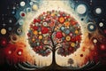 Enchanted Autumn: Designing with Whimsical Maple Tree to Capture Thanksgiving\'s Essence AI Generated Illustration