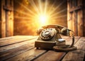 A Timeless Connection Vintage Rotary Phone Off Hook Capturing Retro Business Communication in a Stunning Stock Image Royalty Free Stock Photo