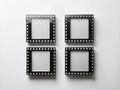 Vintage Black and White 35mm Film Slides Four Negative Snippets Capturing a Bygone Era of Photography