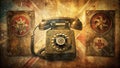 Retro Emergency Contact Numbers A Look Back at Vintage Dial Phones and Distress Signals for Historical Emergency Royalty Free Stock Photo