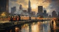 Chicago Dreams: Vintage Impressionistic Artwork Captures 1930s Cityscape