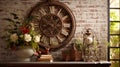 antique iron wall clock