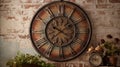 antique iron wall clock