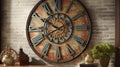 antique iron wall clock