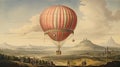 Aerostatic Triumph: Mongolfier Brothers\' Historic Hot Air Balloon Ascent