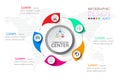 5 step business infographic in circle and big one at centerpoint. Royalty Free Stock Photo