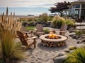 Whispers of the seashore: a tranquil garden space where coastal dreams merge with natural beauty Royalty Free Stock Photo