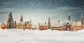 Enchanting Christmas Village: Winter Wonderland Royalty Free Stock Photo