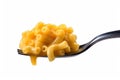 Cheese Lover\'s Paradise: Isolated Macaroni and Cheese on a Fork - Cheesy Temptation