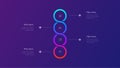 4 Step Circular Infographic Template. Four Step Process Diagram for Presentation and Data Visualization Royalty Free Stock Photo
