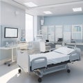 Hospital room with medical equipment