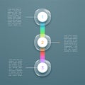 3 Step Colorful 3d Vertical Time Line Infographic Template