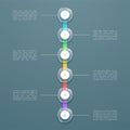 6 Step Colorful 3d Vertical Time Line Infographic Template