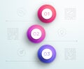 Number Bullet Points 1, 2, 3 Purple Infographic Royalty Free Stock Photo
