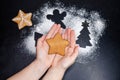 Step 5 of 6. Composition of Christmas baking. Homemade baking. Royalty Free Stock Photo