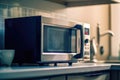Stylish Kitchen with Modern Microwave Oven - Generative AI Royalty Free Stock Photo