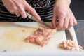 Step by step cooking chicken Royalty Free Stock Photo