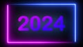 Step into countdown Happy new year 2024 vibrant sci-fi scene with our mesmerizing abstract neon loop art. Experience the future in