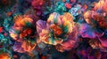 Step into a dreamlike world where bright vivid flowers explode into a kaleidoscope of mesmerizing patterns Royalty Free Stock Photo